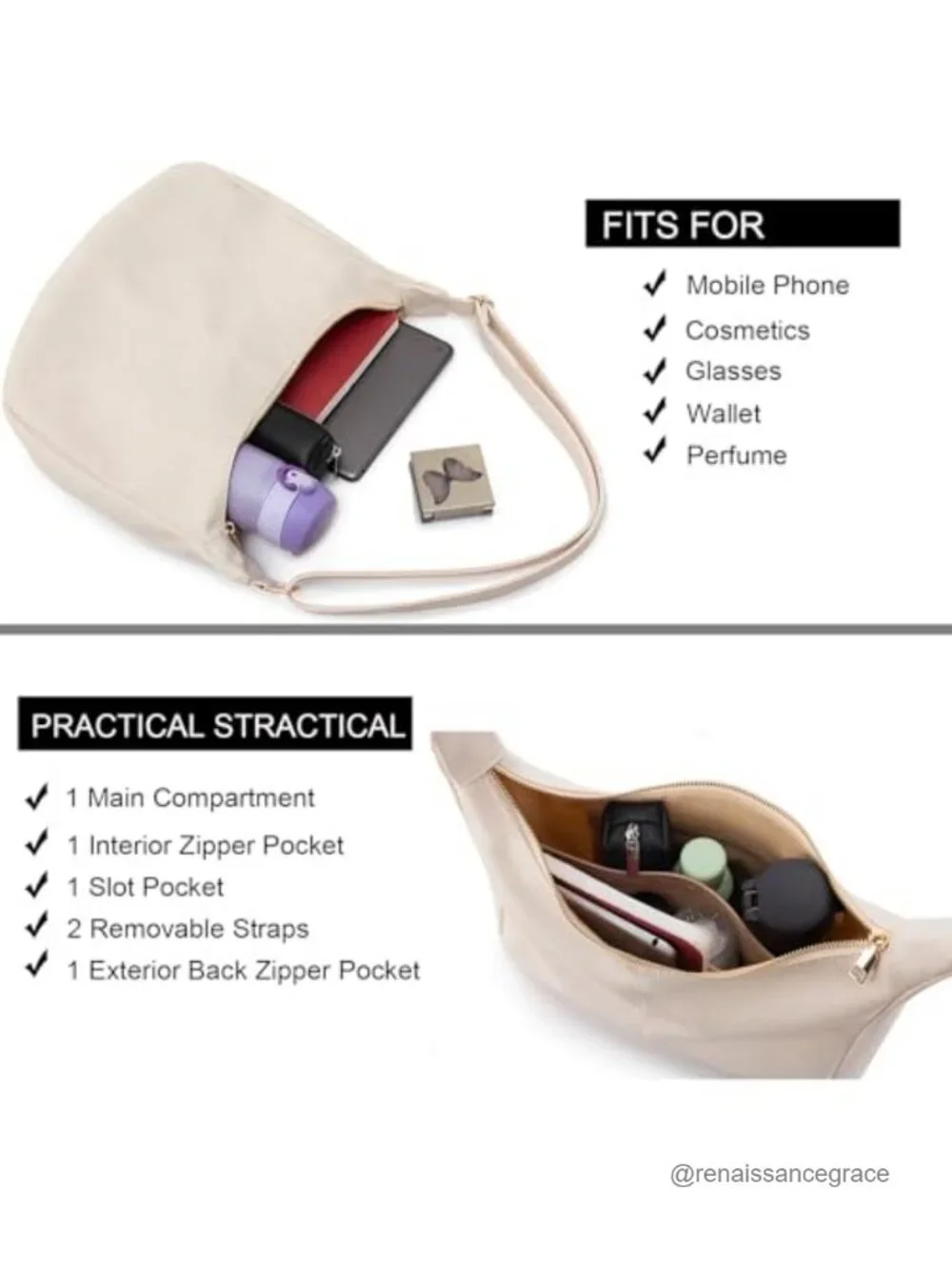 Vegan Leather Foldable Hobo Handbag Crossbody Purse